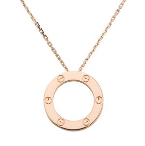 New Screw Love Circle Necklace Pink Rose Gold
